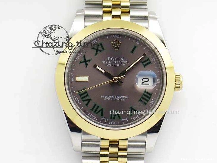 AAA Replica Watches SS A DateJust Version Edition II BP 3606 Bracelet Colorful 41mm Dial YG Jubilee Best Maker On Gray New Roman 0105
